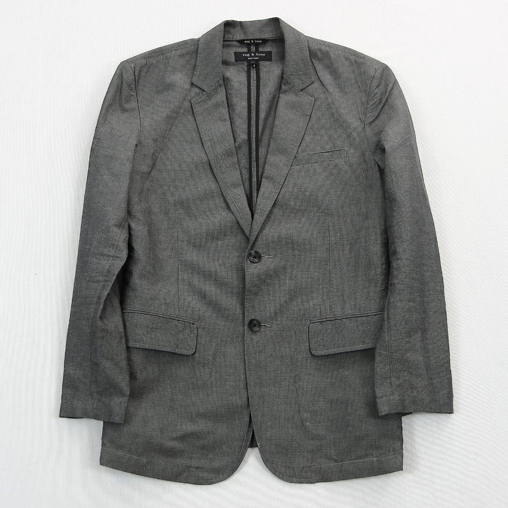 Rag & Bone Mens Cotton Linen Blend 2B Unlined Unstructured Blazer Gray Size 42R